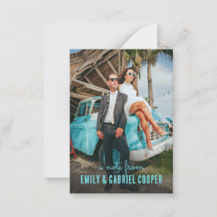 Unieke leuke kitschy paar foto notitiekaartje