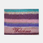 Unieke  leuke kleurrijke gebreide strepen deurmat (Voorkant)