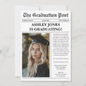 Unieke Leuke Krant Foto Afstuderen Kaart (Voorkant)