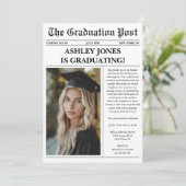 Unieke Leuke Krant Foto Afstuderen Kaart (Staand voorkant)