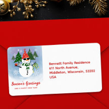 Unieke Leuke Sneeuwman Kerstboom Retouradres