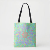 Unieke levendige mandala in pastelkleuren tote bag (Voorkant)