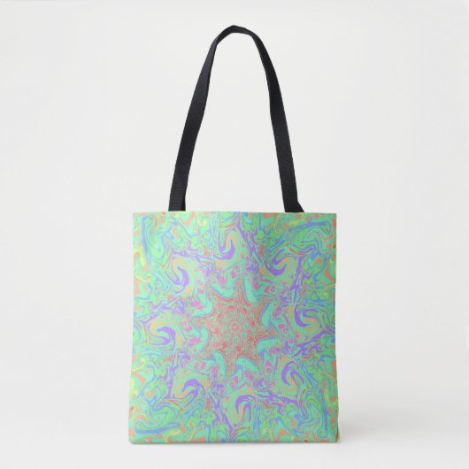 Unieke levendige mandala in pastelkleuren tote bag (Voorkant)