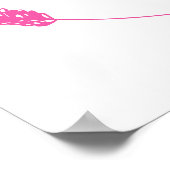 Unieke levendige roze trouwteken en aandenken poster (Hoek)