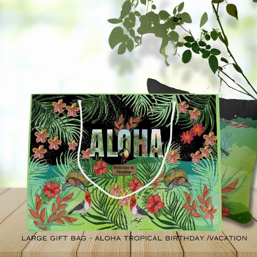 Unieke levendige Waterverf Aloha Tropical Paradise Groot Cadeauzakje