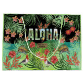Unieke levendige Waterverf Aloha Tropical Paradise Groot Cadeauzakje (Achterkant)