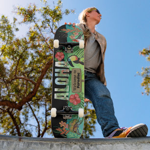 Unieke levendige Waterverf Aloha Tropical Paradise Persoonlijk Skateboard