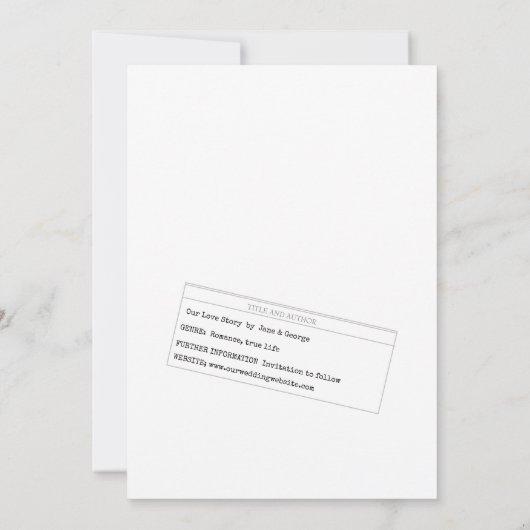 Unieke Library Kaart Save the Date Kaart (Achterkant)