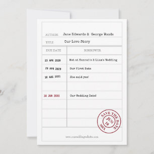 Unieke Library Kaart Save the Date Kaart