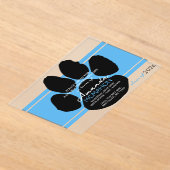 Unieke lichtblauwe & zwarte Afstuderen Pawprint Acryl Uitnodigingen (Laagn)