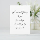 Unieke Liefde en Bedankt Trouwscript Foto (Staand voorkant)