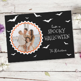 Unieke lijst zwarte Halloween foto vakantiewenskaa Feestdagenkaart