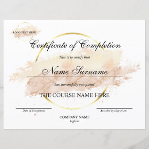 Unieke Logo Certificaat van Voltooiing Award Cursu