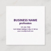 Unieke Logo of een geüpload Afbeelding | Paars Vierkante Visitekaartje (Achterkant)