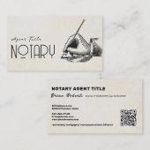Unieke  Logo van notarisschrijver QR-code Visitekaartje (Voorkant / Achterkant)