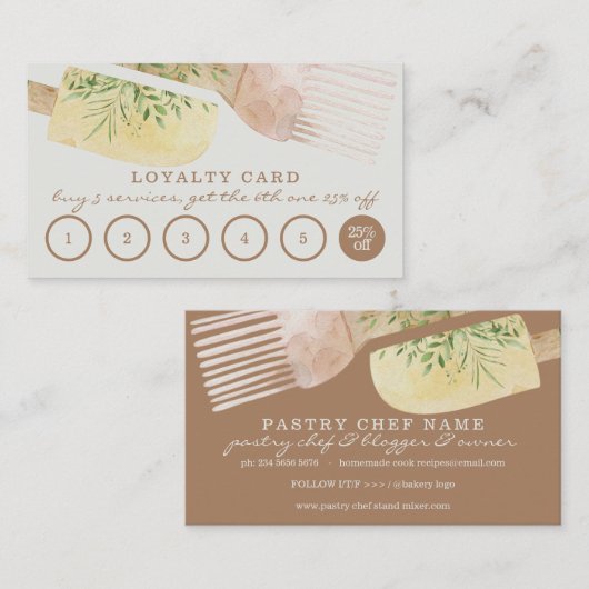 Unieke loyaliteit van banketbakkerij visitekaartje (Voorkant / Achterkant)