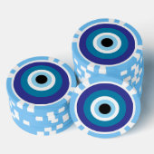 Unieke Lucky Blue Evil Eye Poker Chips (Opstapeling)
