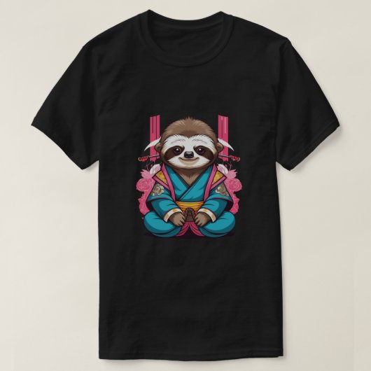 Unieke Luiaard Samurai Koel en Eigenzinnig Dierlij T-shirt (Design voorkant)