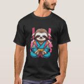 Unieke Luiaard Samurai Koel en Eigenzinnig Dierlij T-shirt (Voorkant)