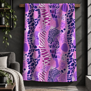 Unieke Luipaard Tijger Magenta Roze Deken Decorati
