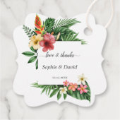 Unieke Lush Tropical Garden Floral Bloom Wedding Bedankjes Labels (Achterkant)