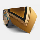 Unieke luxe gouden print stropdas (Opgerold)