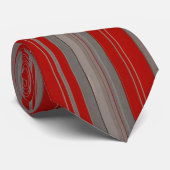 Unieke luxe rode grijze print Stropdas (Opgerold)
