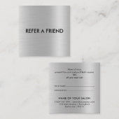 Unieke luxe zilveren glittersalon aanbevelingskaartje (Voorkant / Achterkant)