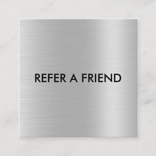 Unieke luxe zilveren glittersalon aanbevelingskaartje (Voorkant)