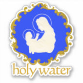 Unieke Maagd Maria en Jezus Heilig Water Sticker (Voorkant)