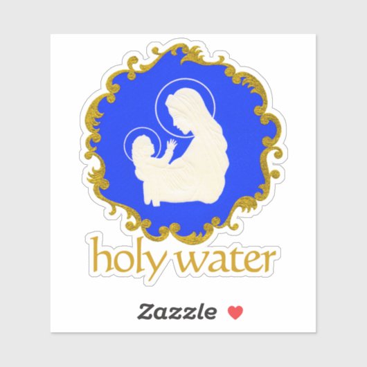 Unieke Maagd Maria en Jezus Heilig Water Sticker (Vel)
