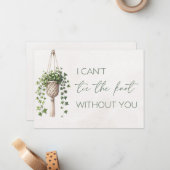 Unieke Macramé Planter Bruidsmeisje Voorstel Kaart Notitiekaartje (Voorkant / Achterkant in situ)