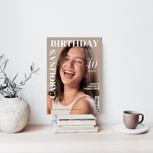 Unieke Magazine cover 40ste verjaardagsfeest Kaart