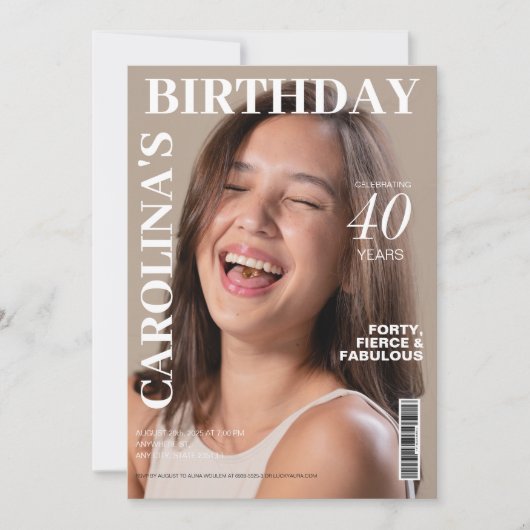 Unieke Magazine cover 40ste verjaardagsfeest Kaart (Voorkant)