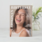 Unieke Magazine cover 40ste verjaardagsfeest Kaart (Staand voorkant)