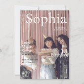 Unieke Magazine cover qr code 18e Verjaardag Kaart (Voorkant)