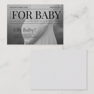Unieke Magazine Foto Baby shower Boeken voor Baby Informatiekaartje