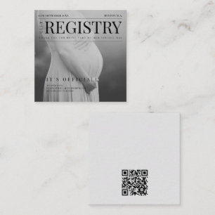 Unieke Magazine Foto Baby shower Gift Registry Informatiekaartje