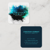 Unieke Magische Groene Waterverf Verf. Vierkante Visitekaartje (Voorkant / Achterkant)