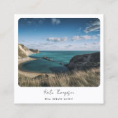 Unieke makelaar Beach Ocean Fotoscript Vierkante Visitekaartje (Voorkant)
