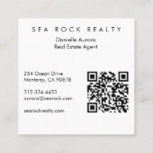 Unieke makelaar Rocks Beach Foto QR Code Vierkante Visitekaartje (Achterkant)