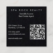 Unieke makelaar Rocks Beach Foto QR Code Vierkante Visitekaartje (Achterkant)