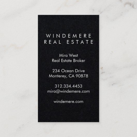 Unieke makelaar van onroerend goed, makelaar Cherr Visitekaartje (Achterkant)