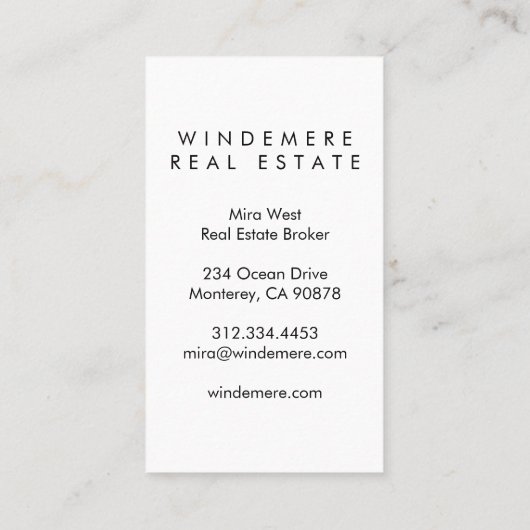 Unieke makelaar van onroerend goed, makelaar Cherr Visitekaartje (Achterkant)