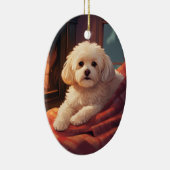 Unieke Maltese kerst, cadeau voor Hondenliefhebber Keramisch Ornament (Rechts)