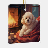 Unieke Maltese kerst, cadeau voor Hondenliefhebber Keramisch Ornament (Rechts)