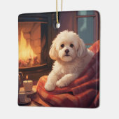 Unieke Maltese kerst, cadeau voor Hondenliefhebber Keramisch Ornament (Links)