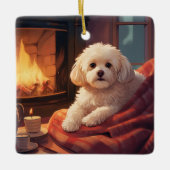 Unieke Maltese kerst, cadeau voor Hondenliefhebber Keramisch Ornament (Voorkant)