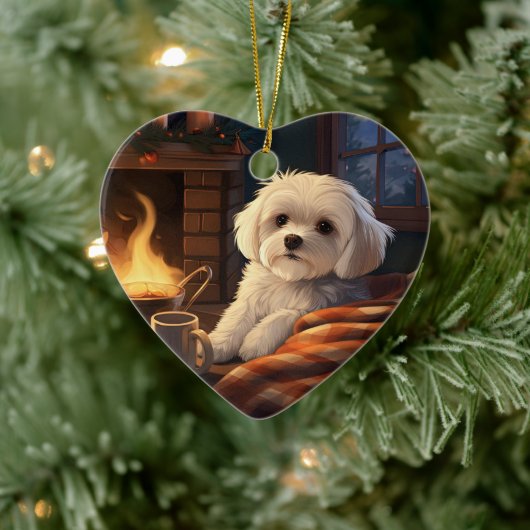 Unieke Maltese kerst, cadeau voor Hondenliefhebber Keramisch Ornament (Boom)