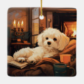 Unieke Maltese kerst, cadeau voor Hondenliefhebber Keramisch Ornament (Achterkant)